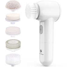 Load image into Gallery viewer, Facial Cleansing Brush, MiroPure Waterproof Face Spin Brush Set with 5 Brush Heads, Rechargeable Exfoliating Face Brush for Gentle Exfoliation, Deep Scrubbing and Massaging(White)